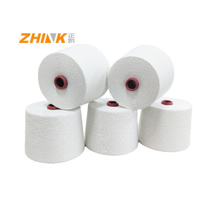 Recycled Raw White GRS 100% polyester garens voor brei- en weefwerk Ring / Siro